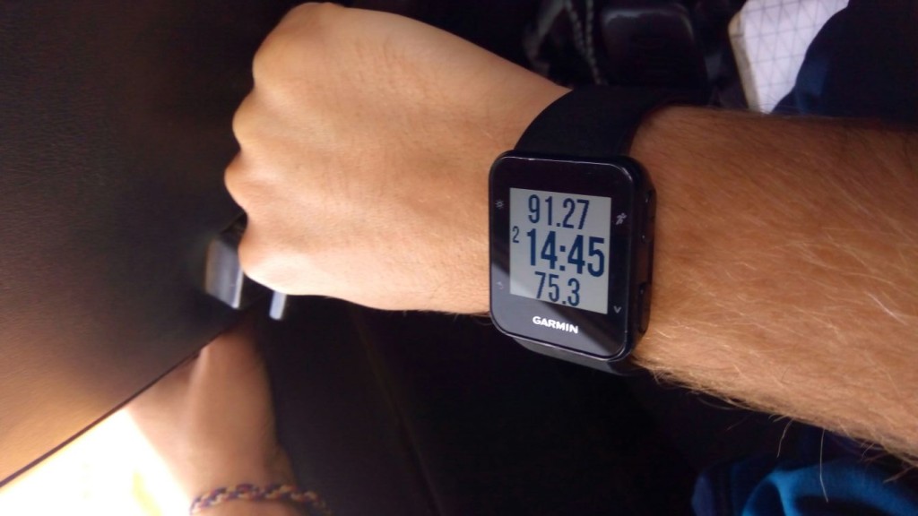 Clément's watch, that he uses to track the bus routes